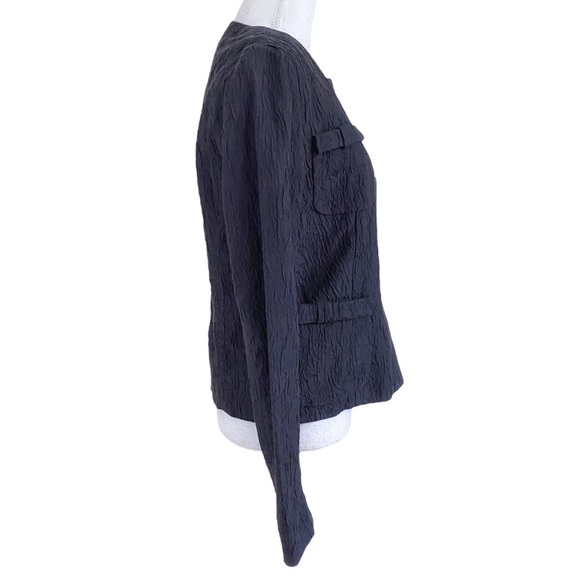 MARNI GIMAN SUMMER 2013 SILK BLEND CHARCOAL DARK GREY TEXTURED COLLARLESS BLAZER - Picture 2 of 10